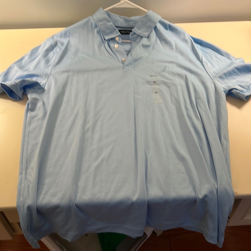 Men’s light blue, Nautica polo shirt in size XXL